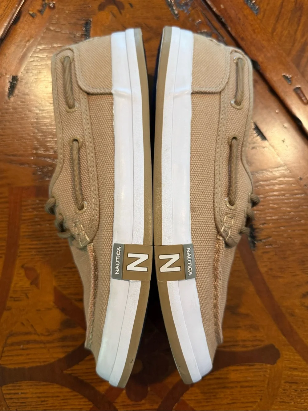Nautica Men’s Tan Canvas Boat Shoes Sz 8.5